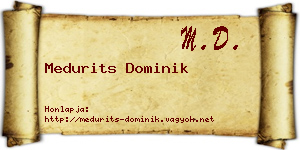 Medurits Dominik névjegykártya